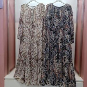 Destijl HC06 H라인 반오픈 허리스트링 소매밴딩 캉캉 A라인 플레어 롱쉬폰 모담 윈피스 D2513op10