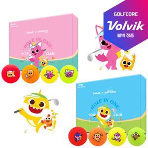 볼빅 아기상어 핑크퐁 신형 비비드 3피스 골프공 12알