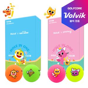 볼빅 아기상어 핑크퐁 신형 비비드 3피스 골프공 6알