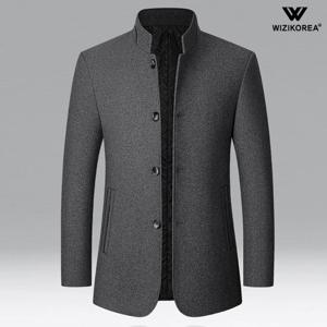 남성 슬림핏 스탠드카라 하프 모직 코트 봄 가을 정장 WI006CT