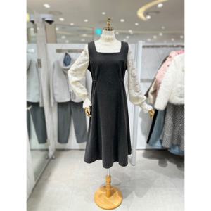 [밸리걸] 도트 패턴 스퀘어넥 원피스 222100