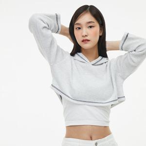 [랩]스티치 와플 후드 크롭티셔츠(AQ1CT280)