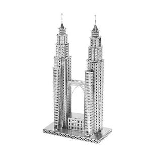 3D 입체 메탈 퍼즐 미니 페트로나스 타워 실버