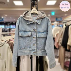 라티움 HC03 여성 편하고 핏예쁜 후드탈부착 카라 연청자켓 L55 P3JK05 71