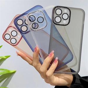 아이폰SE3 SE2 카메라 렌즈보호 커버 컬러풀 투명 핸드폰 케이스