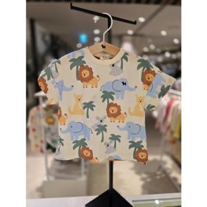 [블루독베이비] 25 SS(크림)애니멀 정글 반팔 티셔츠(4531432206)  백일 돌 선물 신상 티셔츠 유아 여름 남