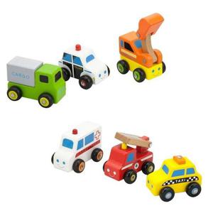 원목미니자동차세트 6종 59621