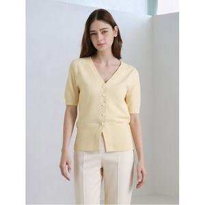 [예쎄](예쎄) 베이직 브이넥 반팔 니트 가디건(YW06KC41C)