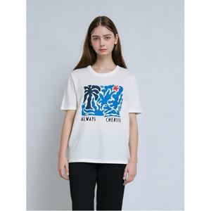 [예쎄](예쎄) 프린팅 반팔 티셔츠(YW07TS44C)