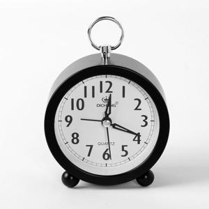 알람시계 퀴리 원형 블랙 무소음 탁상시계