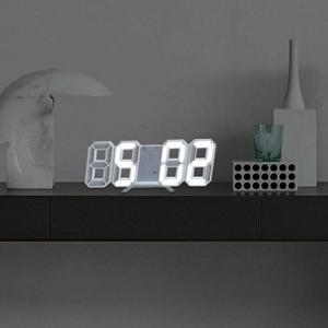 알람시계 235MM 알람 온도 다기능 3D LED시계 화이트