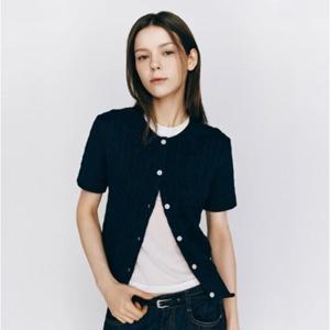 [지오다노] 여자 꽈배기 반팔 가디건 05355522