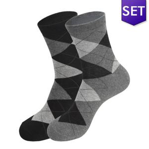 [쿠비카]빅사이즈 아가일 중목 남성양말 5족 CD-M178