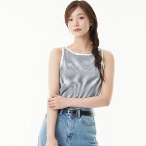 플라스틱아일랜드  (PR7CT401)  BEIGE 스트라이프 민소매 티셔츠