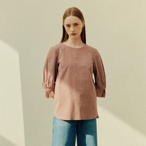 ANC_[1종]루즈핏 시어서커 블라우스_베이지체크_QAMFB037