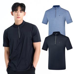 콜핑 남성 아이스본 스트라이프 냉감 등산 반팔 반집업 티셔츠 KSC485TT7M