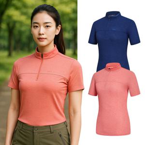 콜핑 여성 다이마루 메쉬 등산 반팔 반집업 티셔츠 KSC473QT3W
