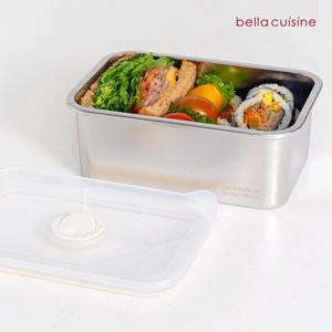 벨라쿠진 1600ml 스텐 직사각 밀폐용기 냉장 냉동 반찬통 밧드