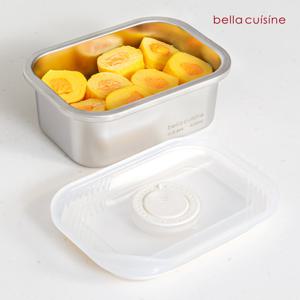 벨라쿠진 400ml 스텐 직사각 밀폐용기 냉장 냉동 반찬통 밧드
