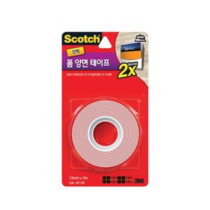 3M 스카치 3120 강력 폼 양면테이프 (12mmx2m) 폼 양면테이프 테이프 스티커 문구 사무용품 스카치