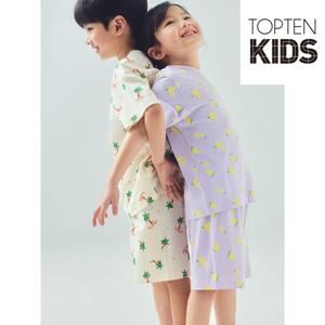 [탑텐키즈]공용) 뱀부 반소매 라운지 세트 MKF2UI3002