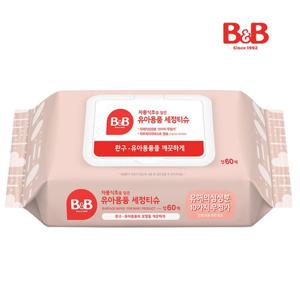 비앤비 자몽식초를 담은 유아용품 세정티슈 60매 1팩