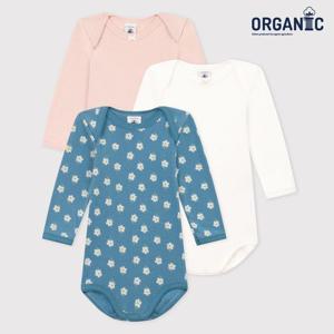 [쁘띠바또]쁘띠바또 베이비 오가닉 어텀플라워 바디수트 우주복 3PACK (NTF43NB59F_MC)