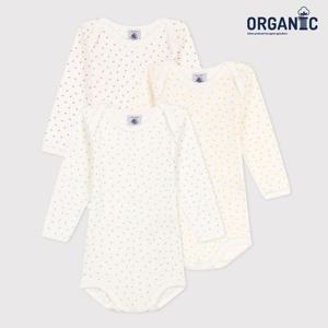 [쁘띠바또]쁘띠바또 베이비 오가닉  쁘띠쁘띠하트 바디수트 우주복 3팩 (NTF43NB51F_OW)