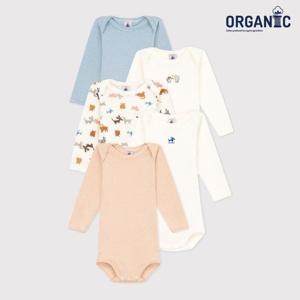 [쁘띠바또]쁘띠바또 베이비 오가닉 퍼피 바디수트 우주복 5PACK (NTF43NB66F_MC)