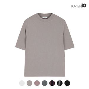 [탑텐][탑텐] 여성 레이온 스판 립 모크넥 반팔티_MSC2TS2010