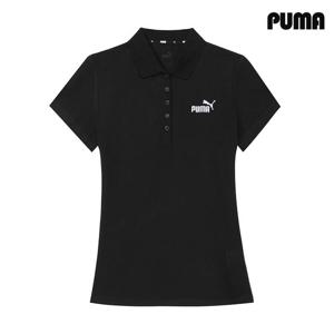 푸마 에센셜 여성 폴로 반팔 피케 카라 티셔츠 블랙 586779-01