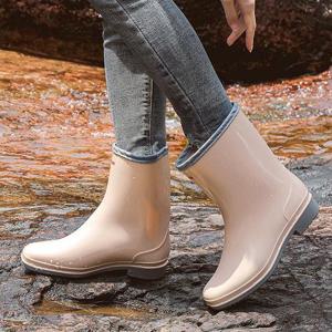 여성 3컬러 롱 기장 데일리 유광 캐주얼 레인부츠 레인19N