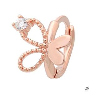 피아 14K 금침 로즈골드 나비 귀찌 링피어싱 귀걸이