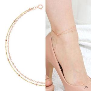 14K 골드 두줄 체인 데일리 금 발찌