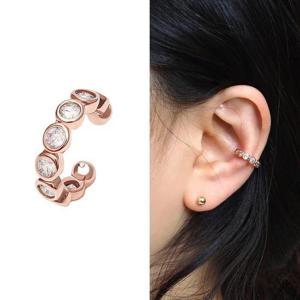 14KGP 로즈골드 큐빅 버블 볼 이어커프