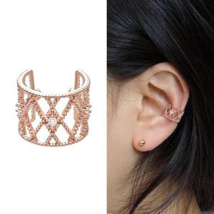 14KGP 로즈골드 큐빅 네트 이어커프