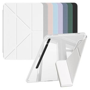 갤럭시탭S8 플러스 S7+ S7 FE 12.4 S펜수납 투명 실리콘 젤하드 세로거치 커버 케이스 TM-34