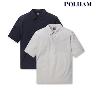 폴햄  남성 쿨무브 우븐 카라형 반팔 티셔츠(PHF2TT1730)