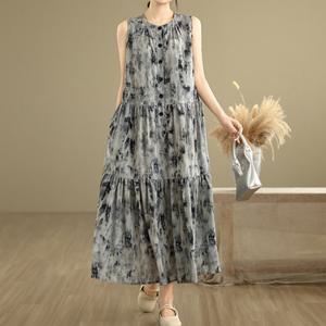 [바바라옷장]259808 - 모린 버튼 찰랑롱원피스 여름롱원피스 여