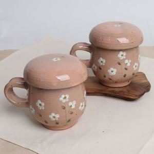 봄맞이꽃 머그다기 2인세트 -핑크