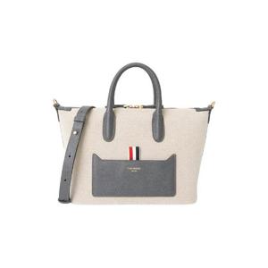 톰브라운 코튼 캔버스 그로그랭 스몰 토트백 내츄럴 UAG164A-F0492-255