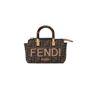 펜디 바이 더 웨이 미니 FF 패브릭 스몰 보스턴백 브라운 8BS067ANX0F1LMN