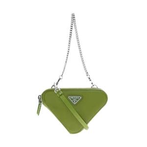 프라다 브러쉬드 레더 미니 파우치 백 펀 그린 1NR015-ZO6-F0613