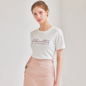 [매긴]레터링 라운드 넥 티셔츠_PBMF5M3TS6681