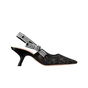 디올 자디올 슬링백 펌프 메쉬 디올 샤르동 자수 블랙 KCV038CDT-S900