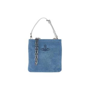 비비안 웨스트우드 캔버스 스퀘어 크로스바디백 라이트 블루 43030096-W00IJ-K404