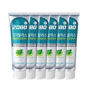 2080 K 진지발리스 허벌민트 치약 120g 6개