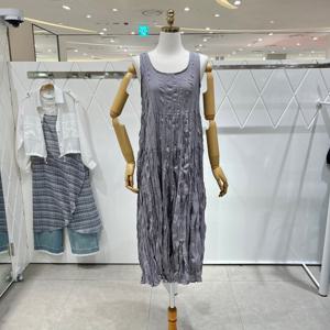 [밸리걸] 링클 슬리브리스 롱 원피스 216540