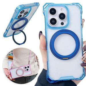 아이폰11 프로 맥스 맥세이프 투명 하드 컬러범퍼 스트랩 케이스