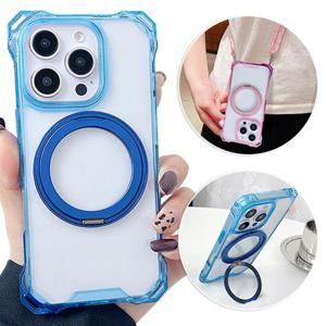 아이폰13 미니 프로 맥스 맥세이프투명하드컬러범퍼스트랩케이스